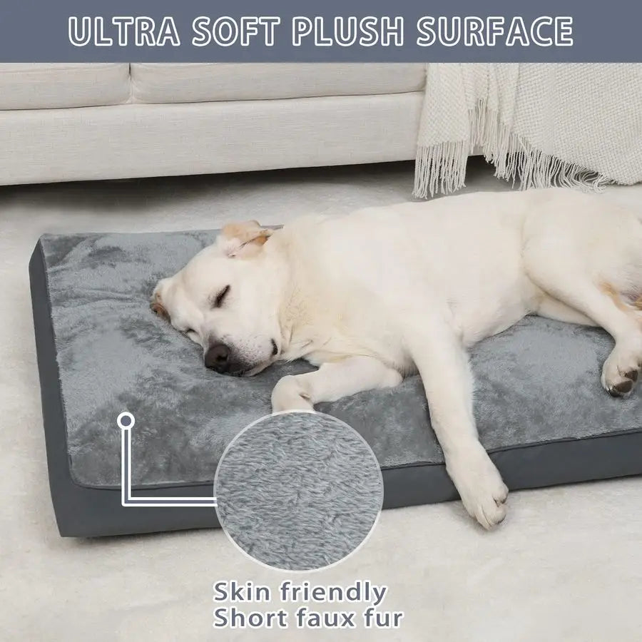 Waterproof Deluxe Plush Dog Crate Bed With Anti Slip Bottom
