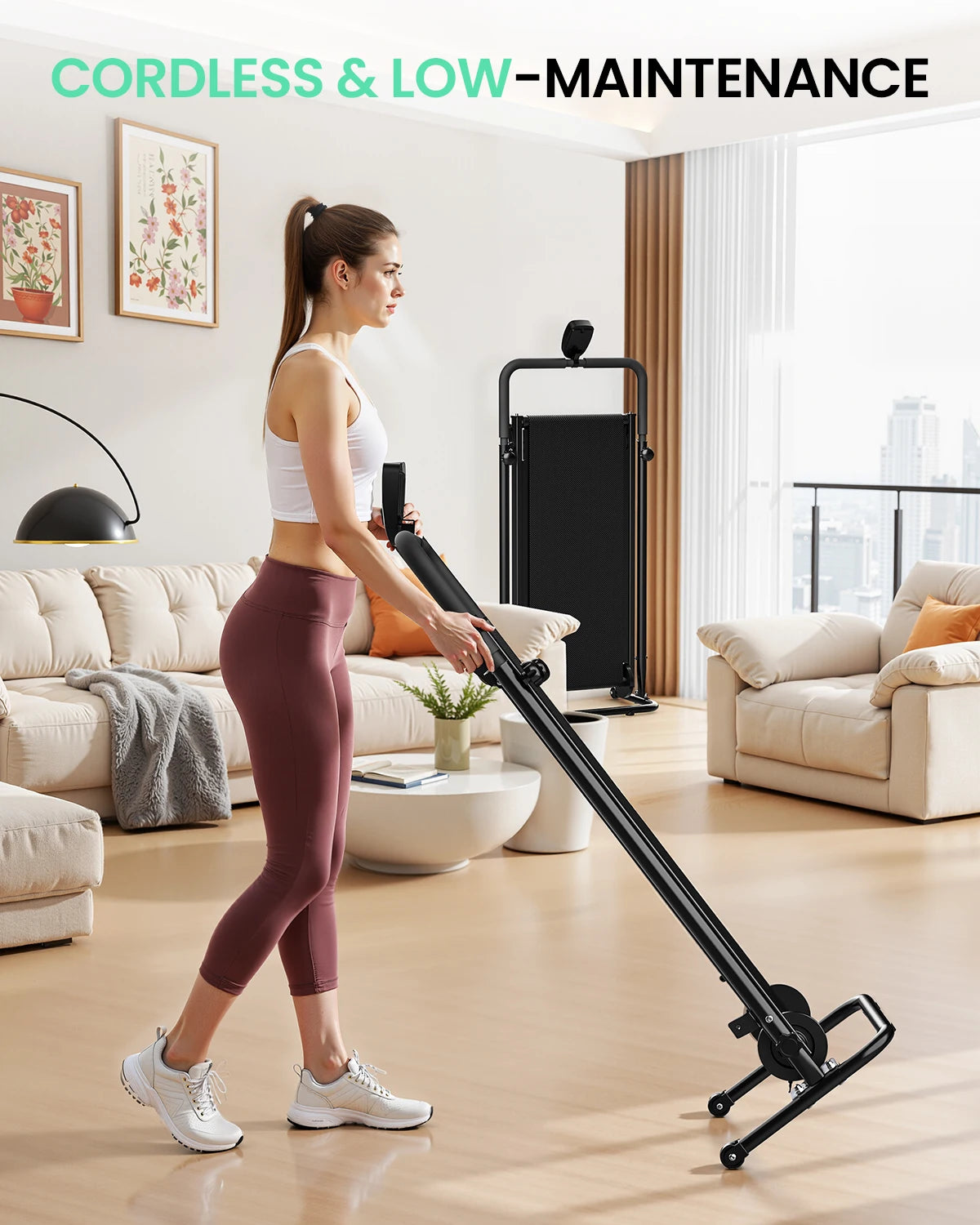 Motorless Treadmill With Dual Flywheels And LCD Monitor