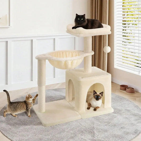 XMSJ Indoor Cat Tree Multilevel Tower With Sisal Posts Condo