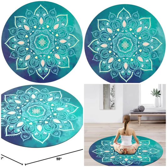 YTYIN Oversize Round Pilates Mat Non Slip Rubber Yoga Mat