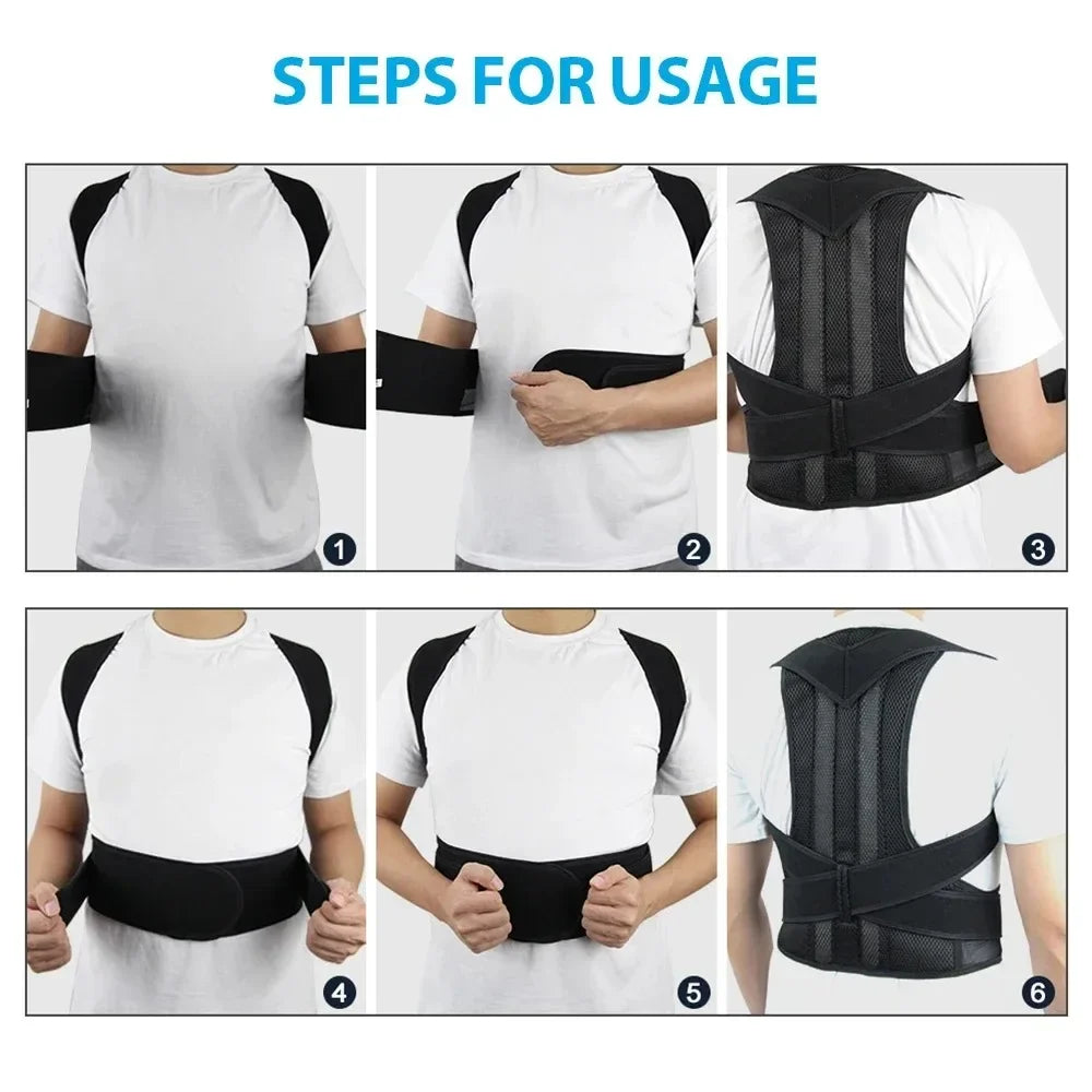 Back Brace Posture Corrector For Lumbar And Shoulder Support