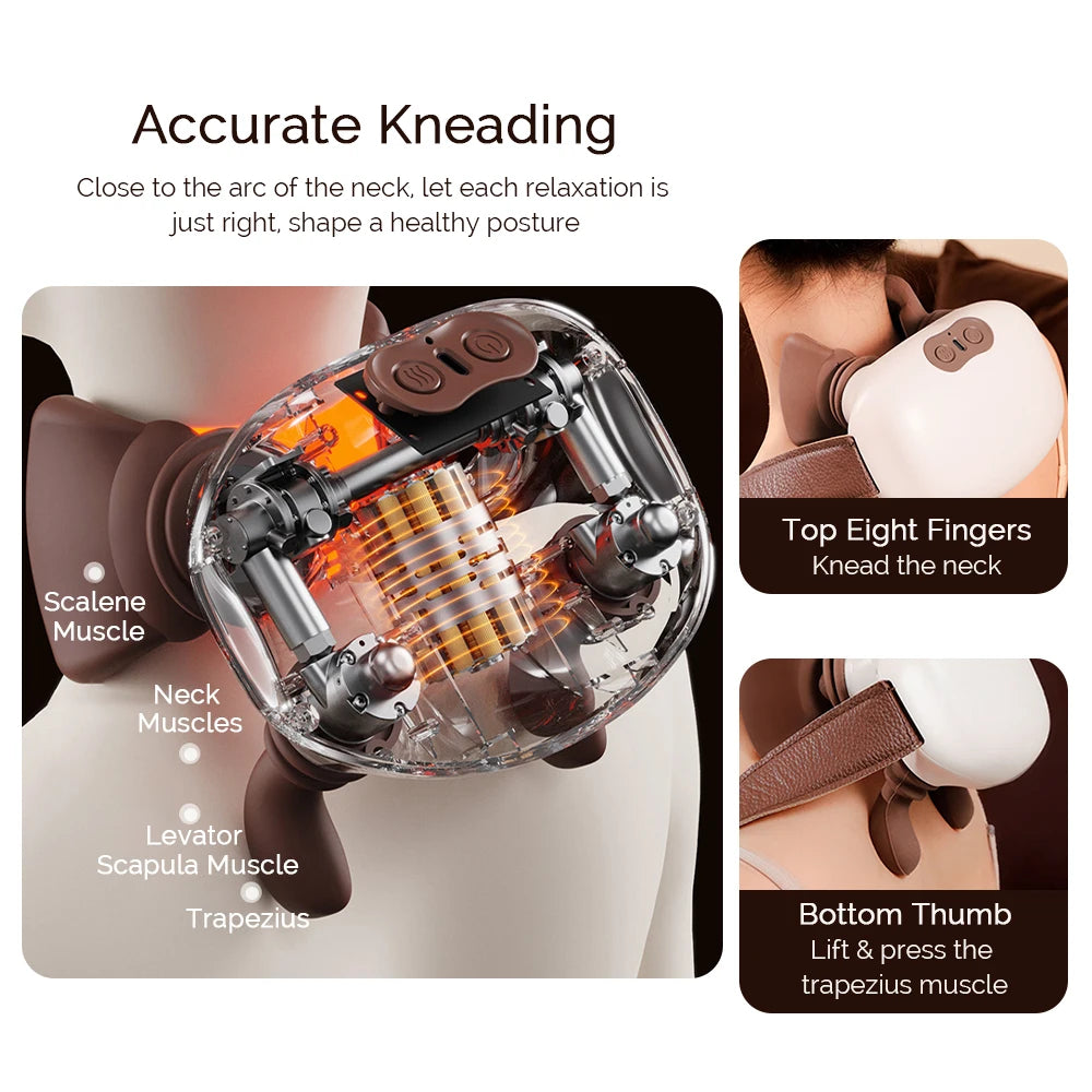 Foreverlily Bionic Neck Massager Kneading Back And Shoulder Massage