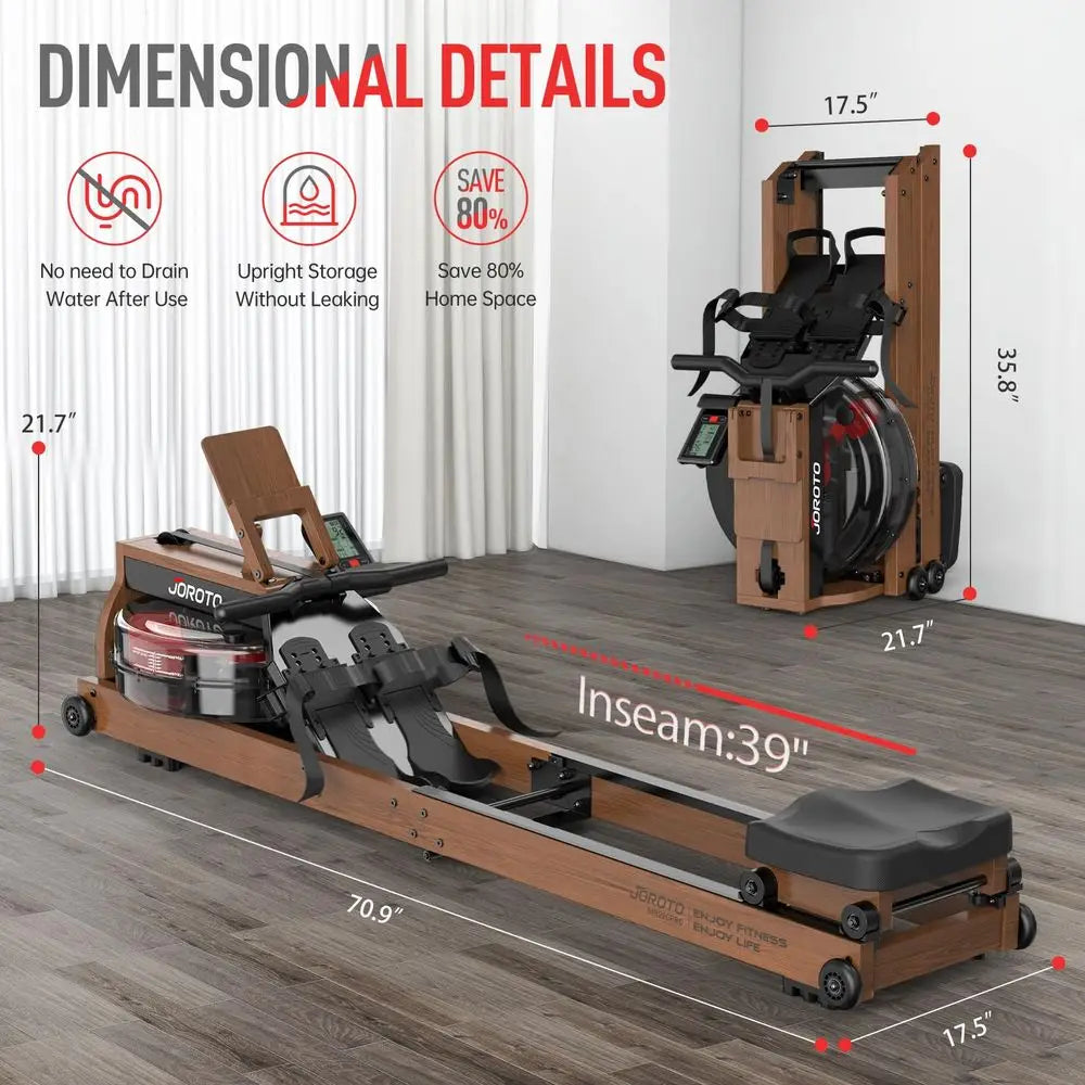 YTYIN Water Rowing Machine For Home With 400 Lbs Capacity