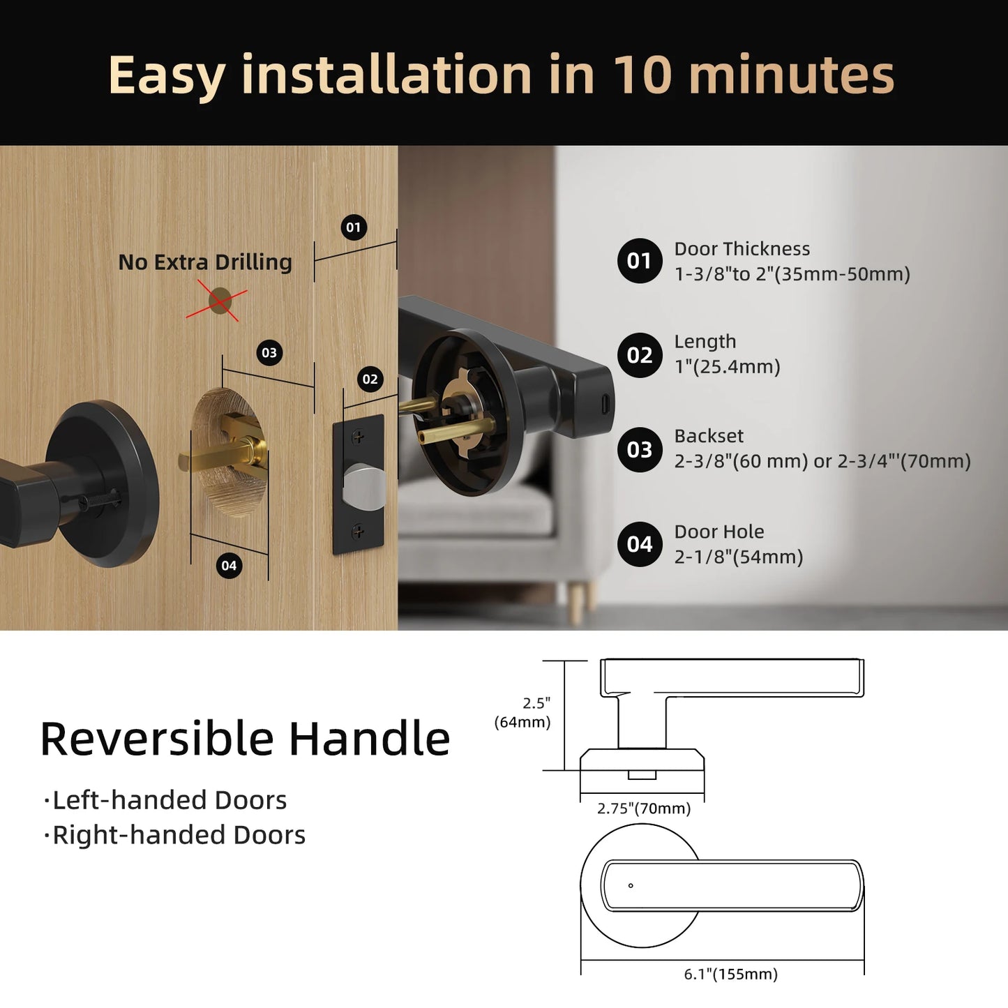 Viladepot Smart Lock with Fingerprint and App Control