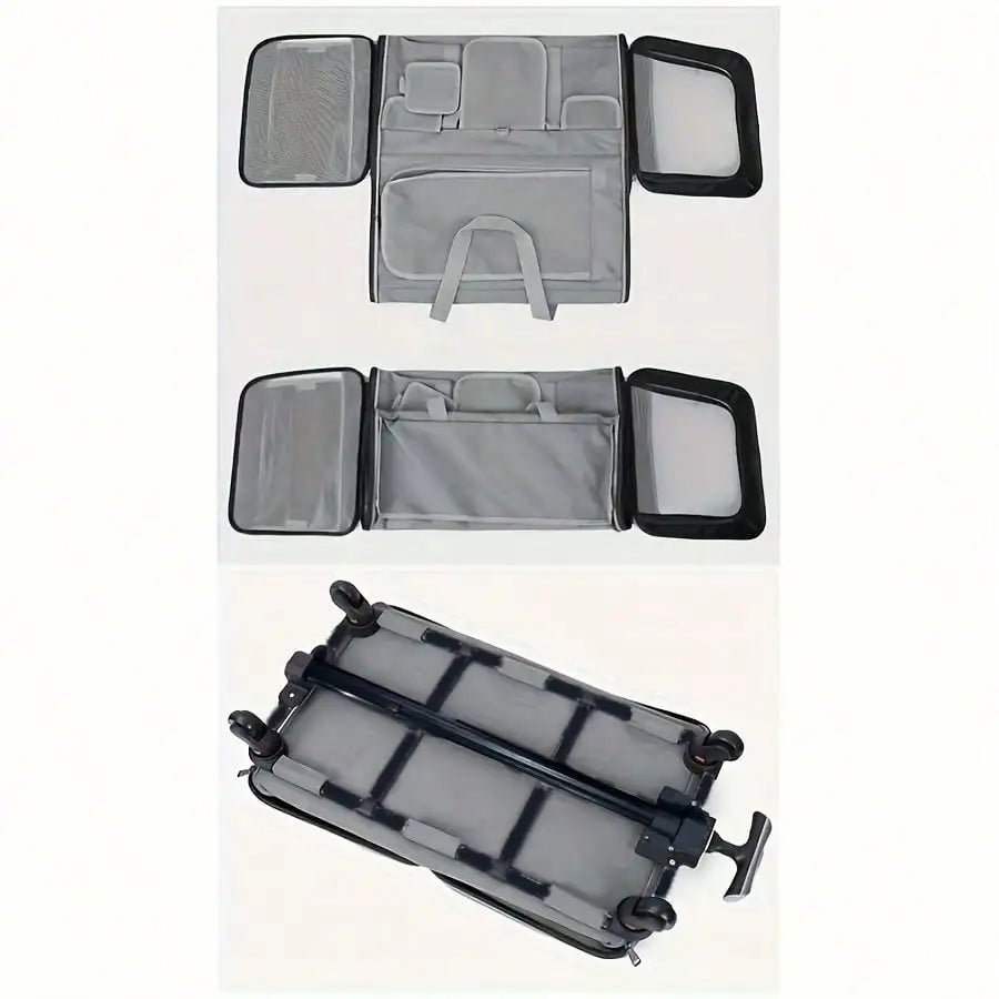 Airline Approved Rolling Pet Carrier With Detachable Wheels Telescopic Handle