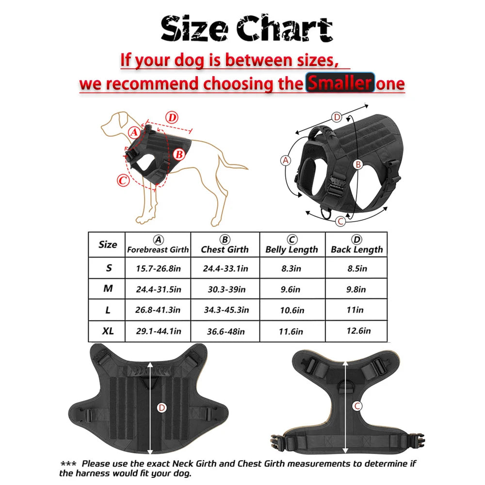Tactical Dog Harness Vest With Molle Pouches For German Shepherd Training