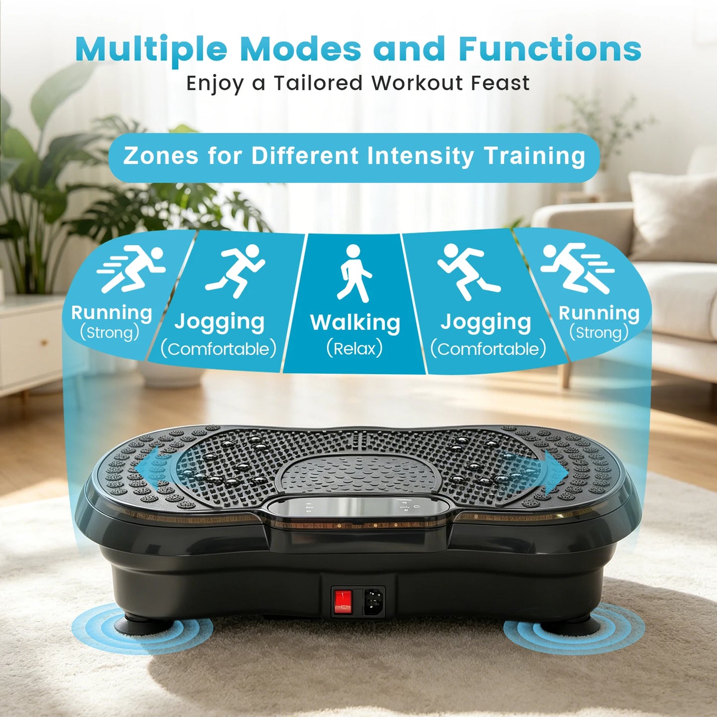 Smart Vibration Plate Exercise Machine With LED Light Strip