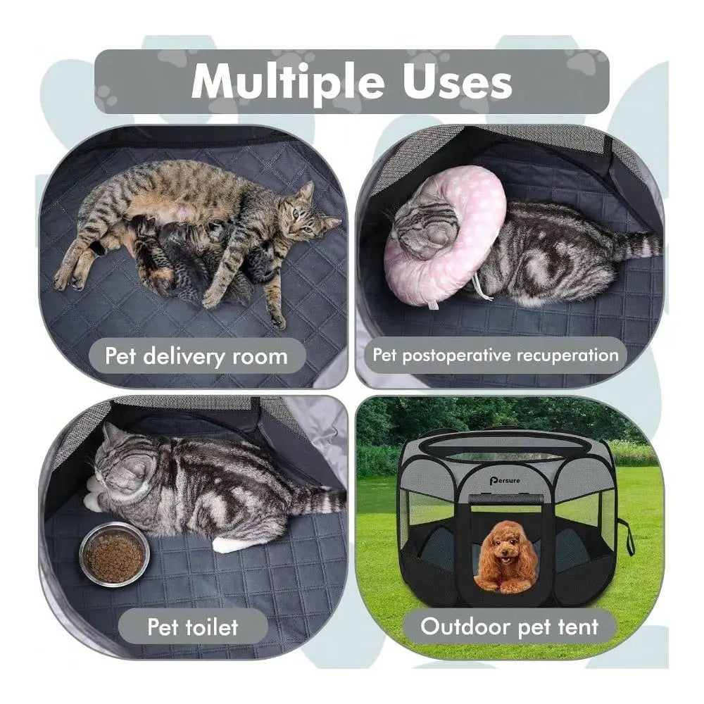 XMSJ Playpen Indoor Outdoor Puppy Enclosure Travel Crate