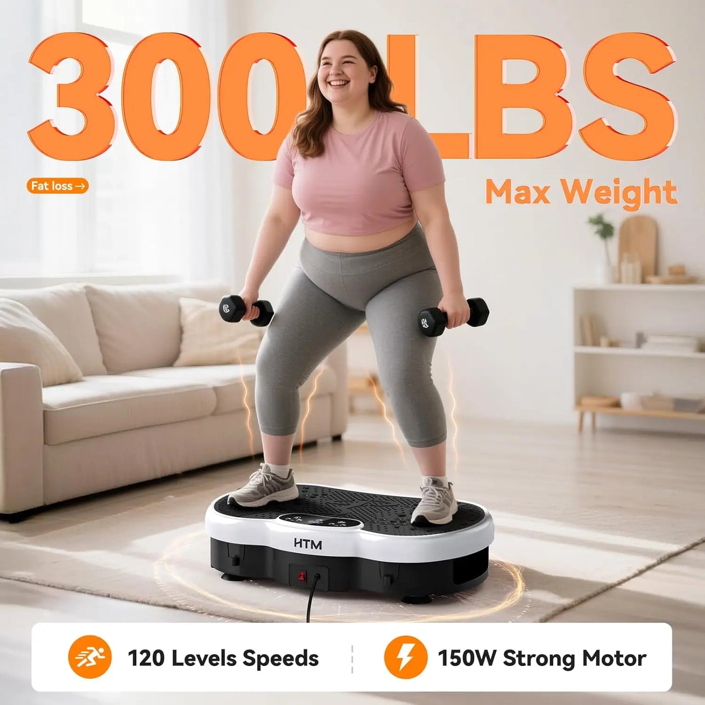 Whole Body Vibration Plate Calorie Counter 120 Speeds