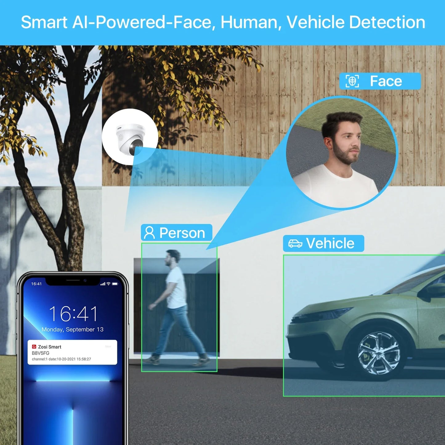 ZOSICTV Security System 4K POE NVR Kit With AI Detection