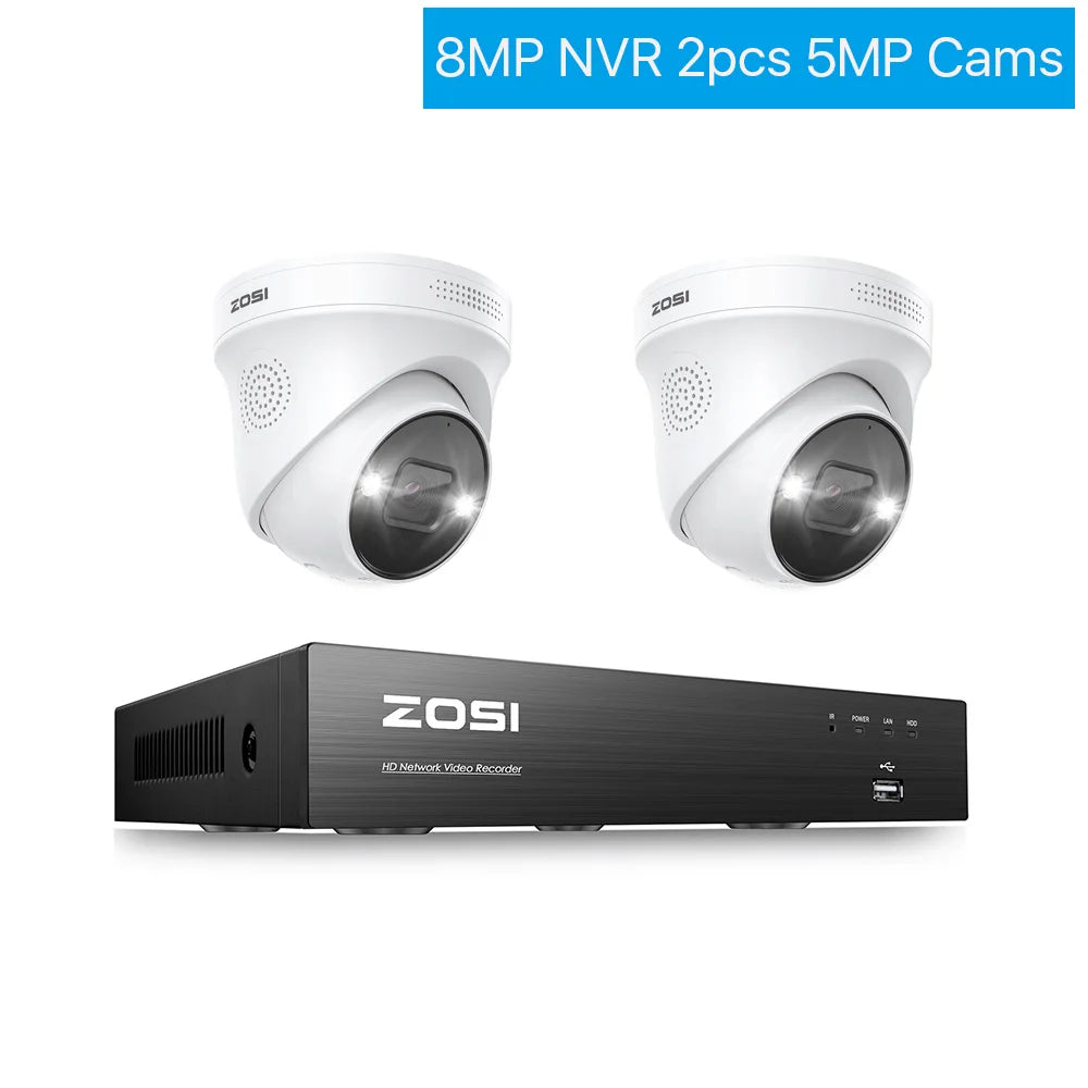 ZOSICTV Security System 4K POE NVR Kit With AI Detection