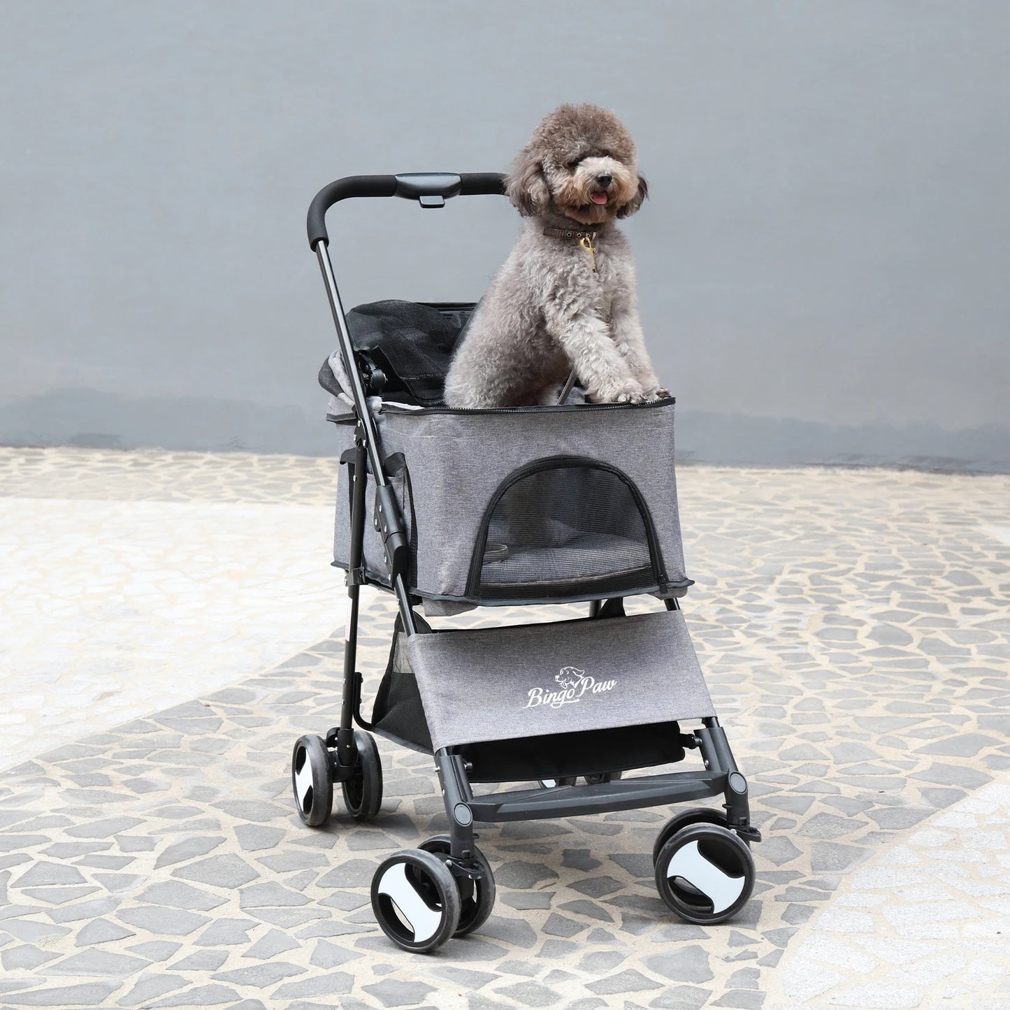 BINGOPAW Pet Stroller Pram Carrier For Dogs Travel