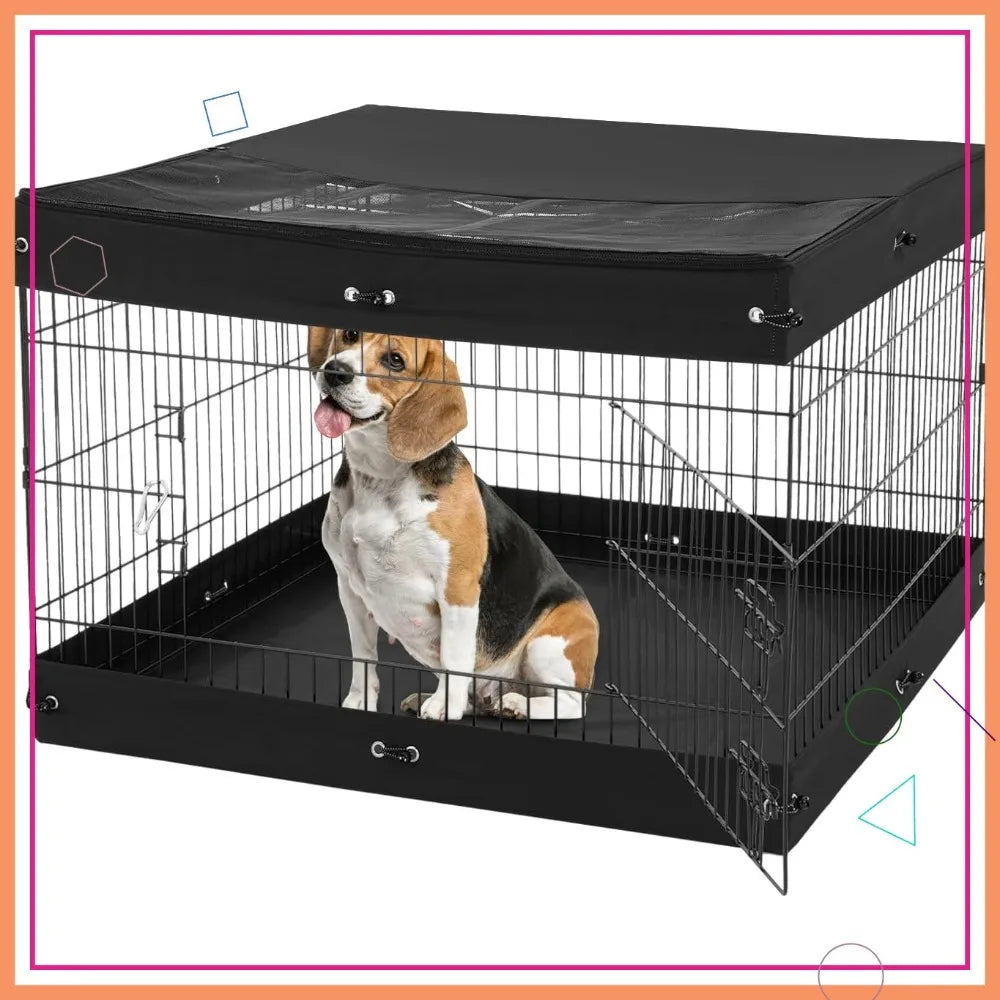 Dog Playpen Four Panels Foldable Metal Exercise Pen
