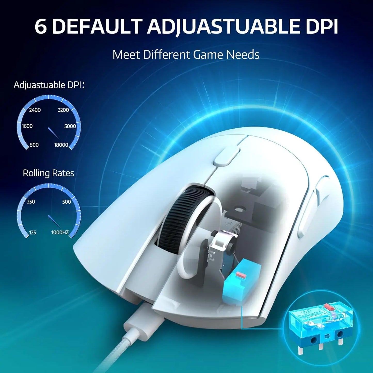 Attack Shark R1 Wireless Gaming Mouse Tri Mode Connectivity