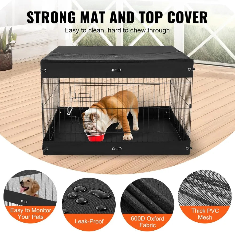 Dog Playpen Four Panels Foldable Metal Exercise Pen