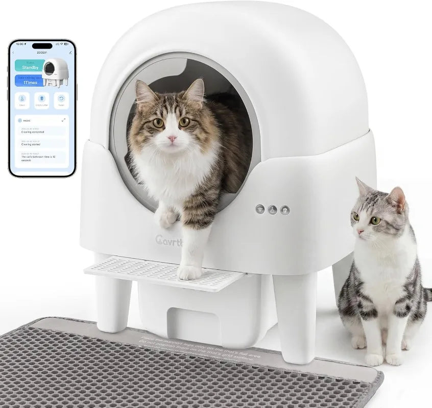 Automatic Self-Cleaning Litter Box With App Control For Multiple Cats
