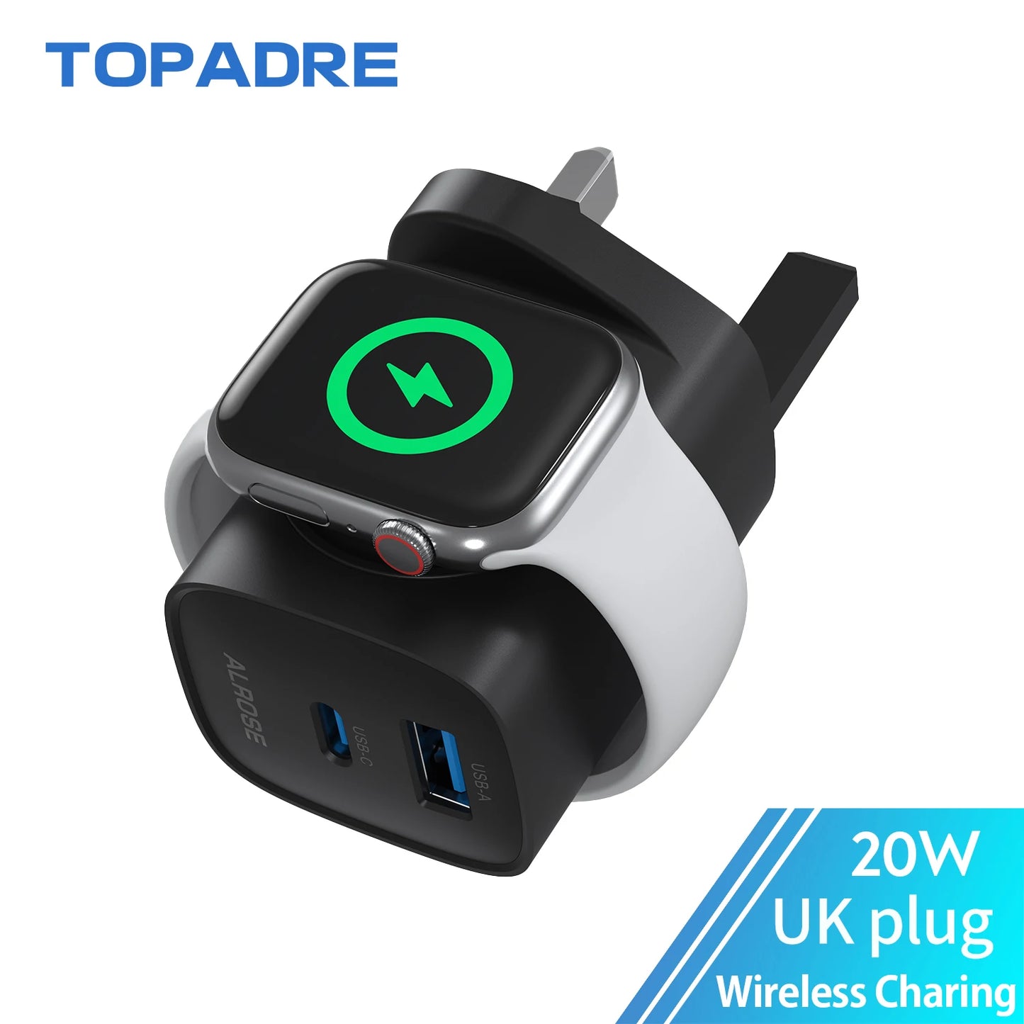 Topadre 3-In-1 USB-C Wall Charger For Apple Watch iPhone iPad