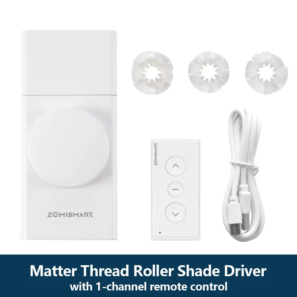 Zemismart Matter Thread Smart Roller Shade Driver Built-in Battery