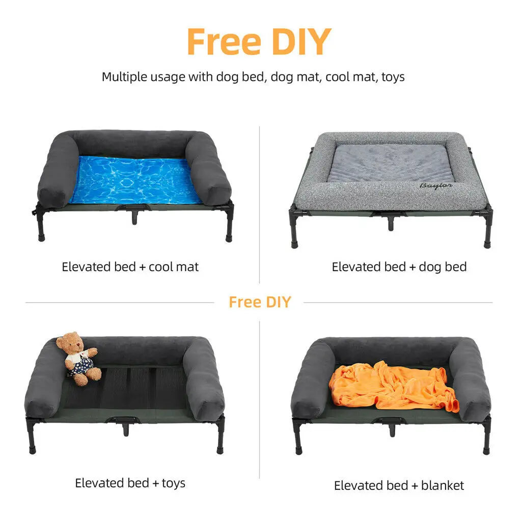 BINGOPAW Elevated Pet Lounger Bed For Indoor Outdoor Use