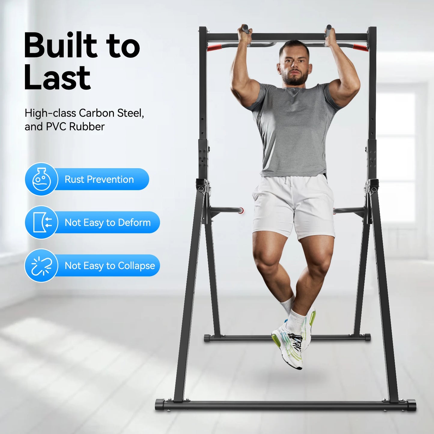Foldable Adjustable Pull Up Bar for Home Gym Training Station