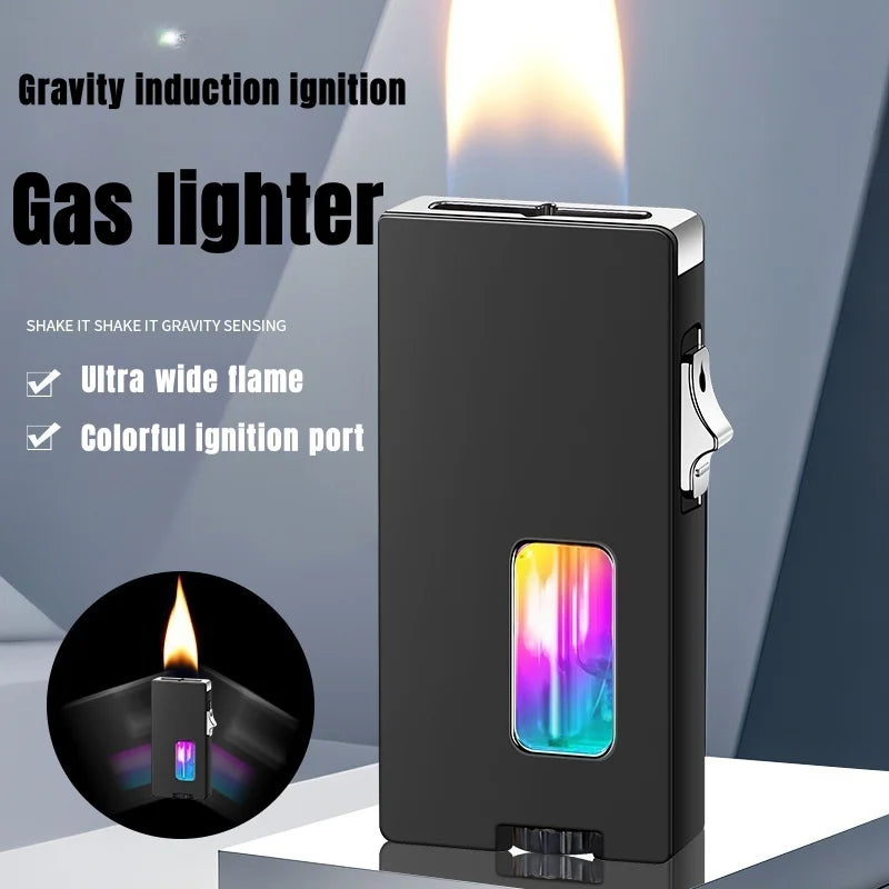 TopFlames Gravity Induction Gas Lighter Metal Open Flame Portable