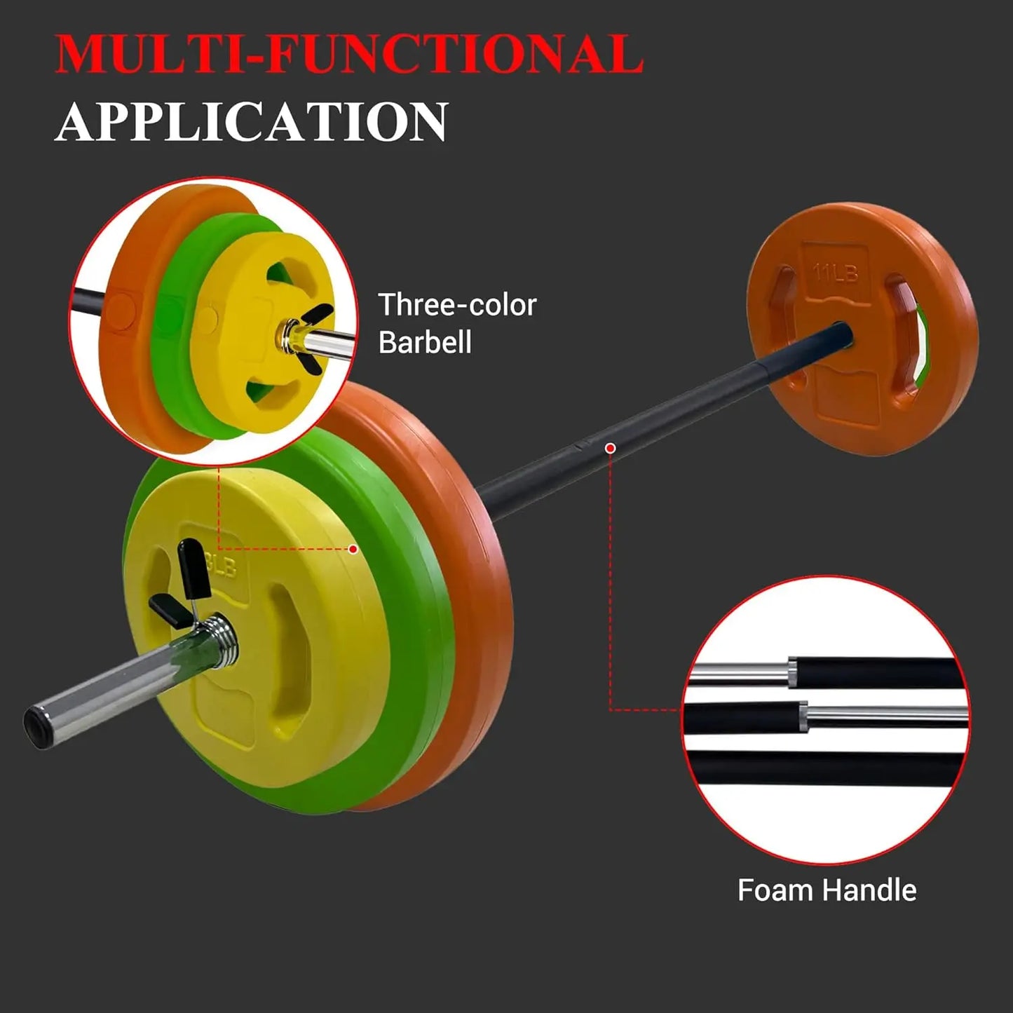 HiMISS Adjustable Barbell Weight Set 40lb 20kg For Home Gym