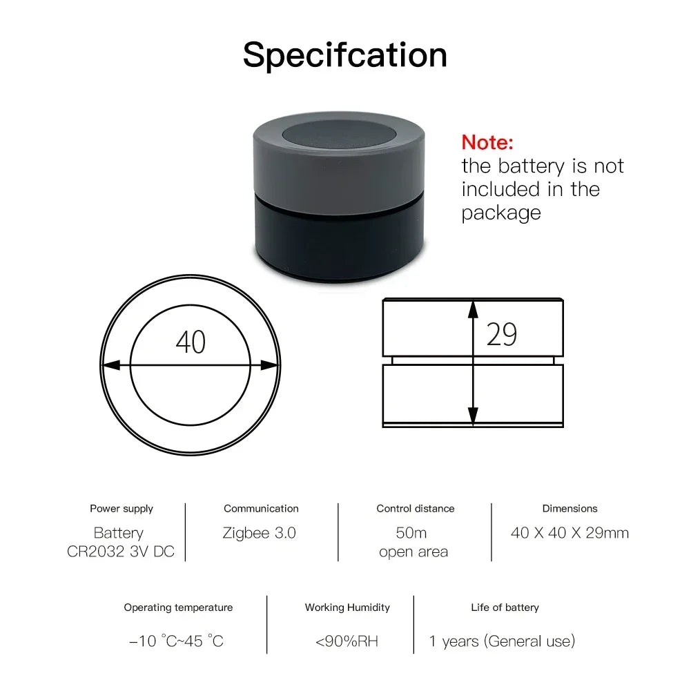 MOES Tuya ZigBee Smart Knob Switch Wireless Scene Controller