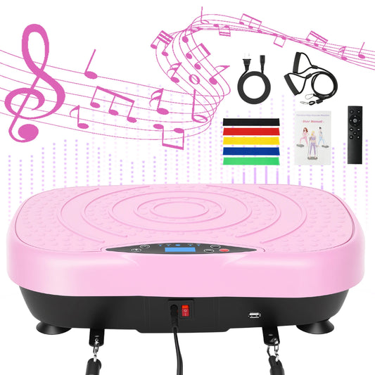 Portable Vibration Plate Exercise Machine | Bluetooth & Resistance Bands for Full Body Workout