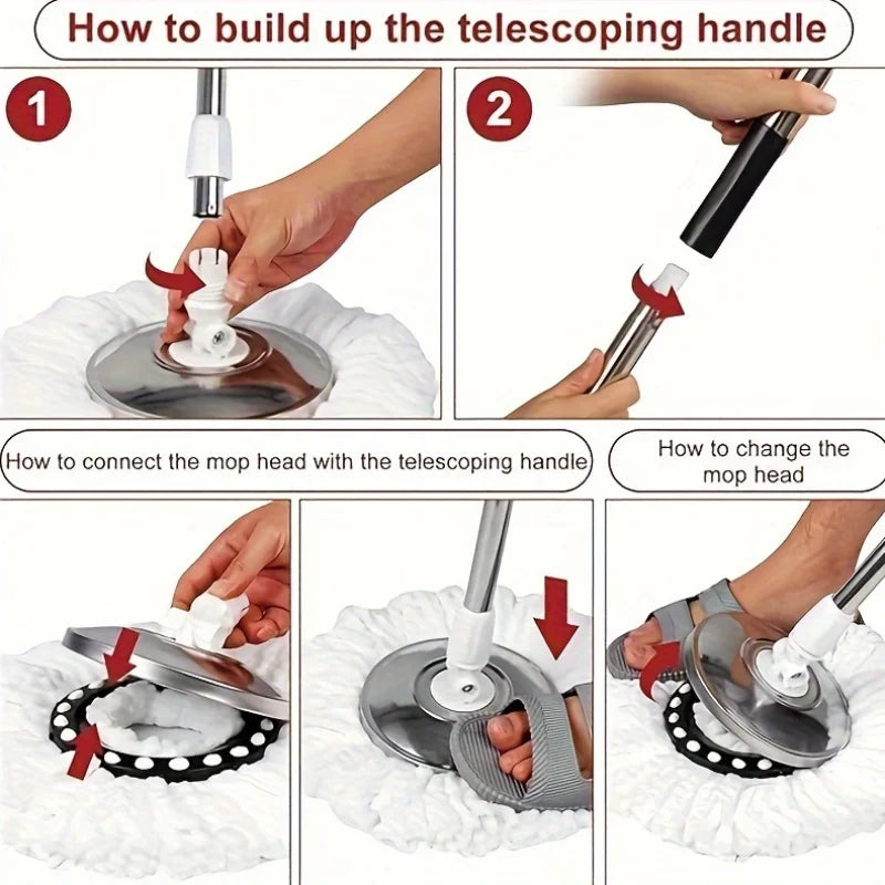 SHFY Heavy Duty Spin Mop and Bucket System 360 Rotation