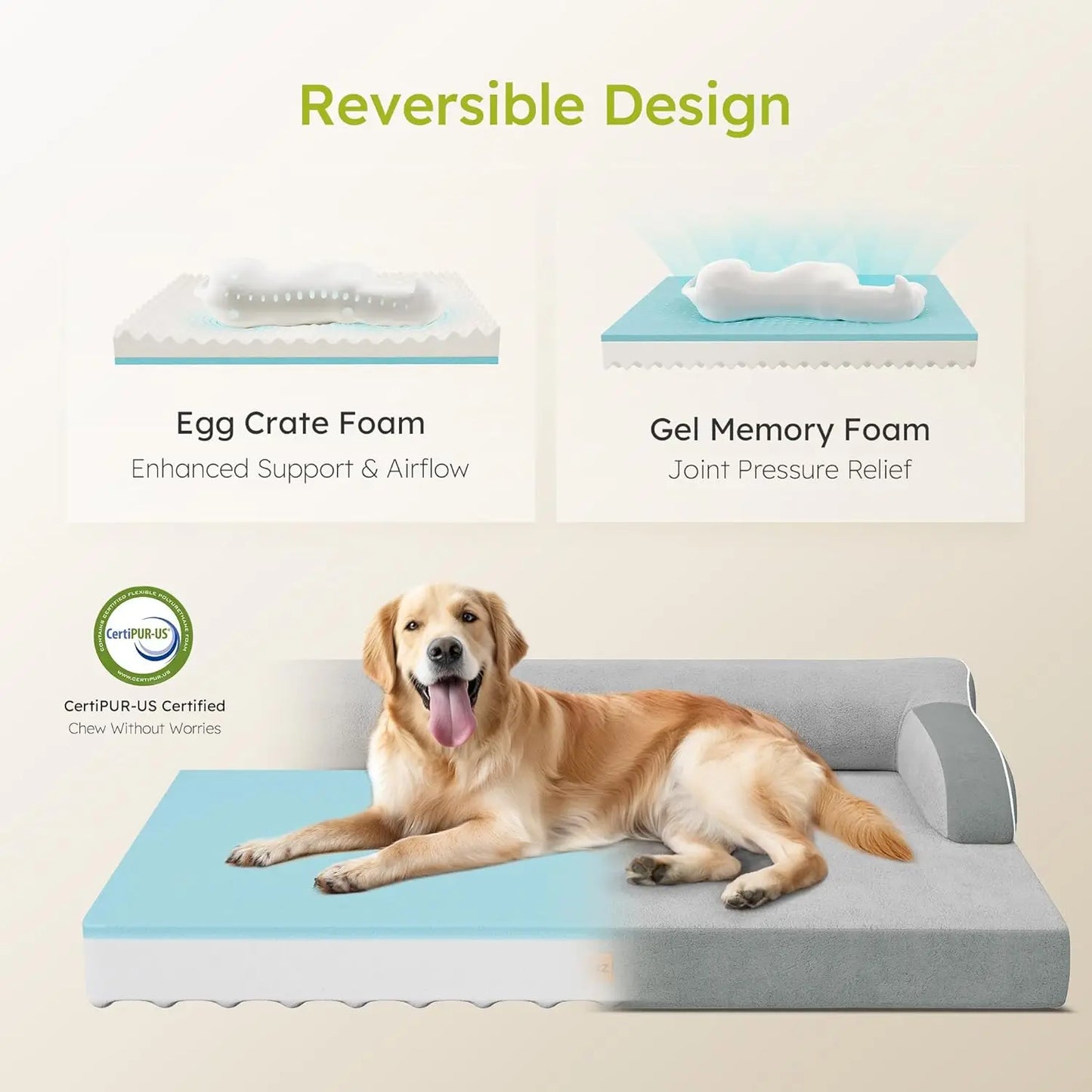Orthopedic Dog Bed With Cooling Memory Foam And Nonslip Bottom