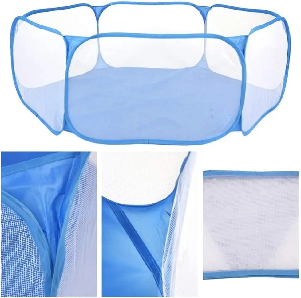 Foldable Pet Playpen Transparent Exercise Fence For Small Animals