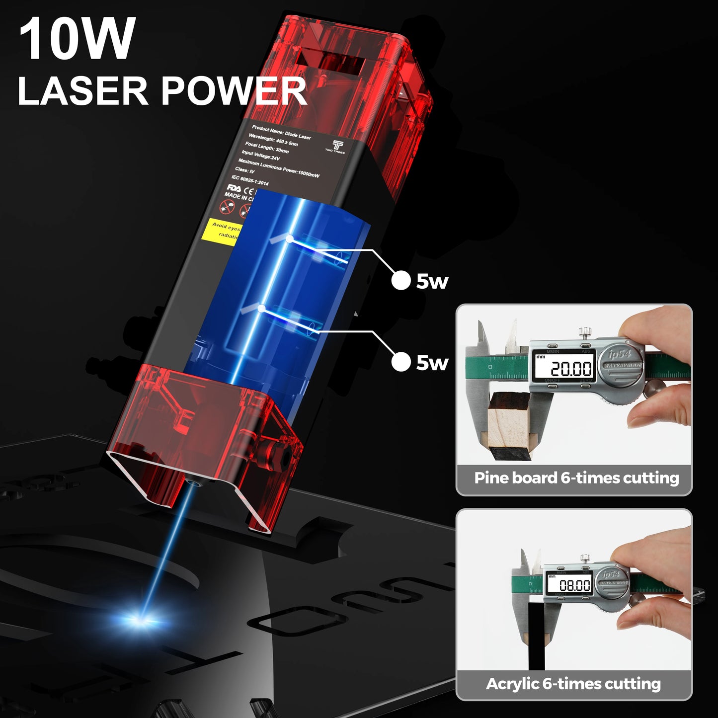 Two Trees TTS-10 Pro Laser Engraver 445nm Blue Light Engraving Machine