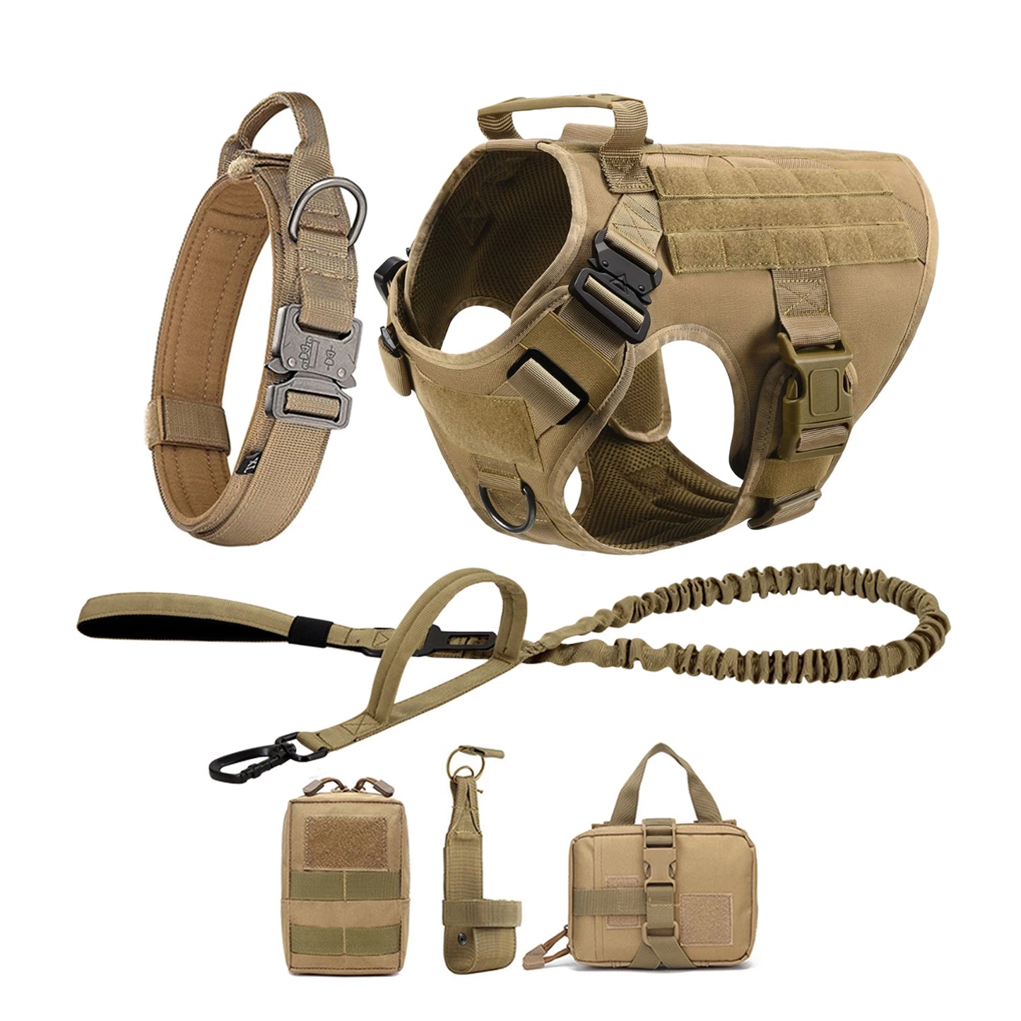 Tactical Dog Harness Vest With Molle Pouches For German Shepherd Training
