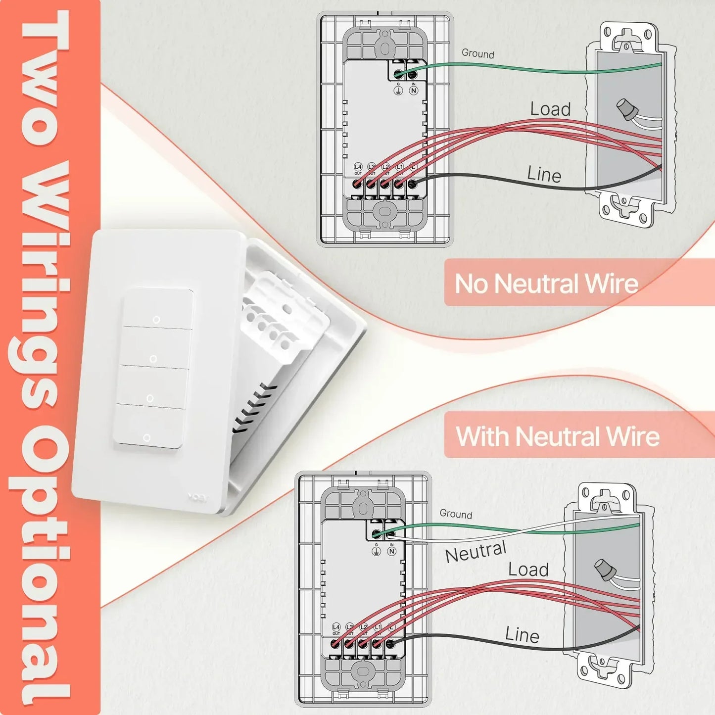 MOES ZigBee Smart Light Switch US Push Button Wall Switch