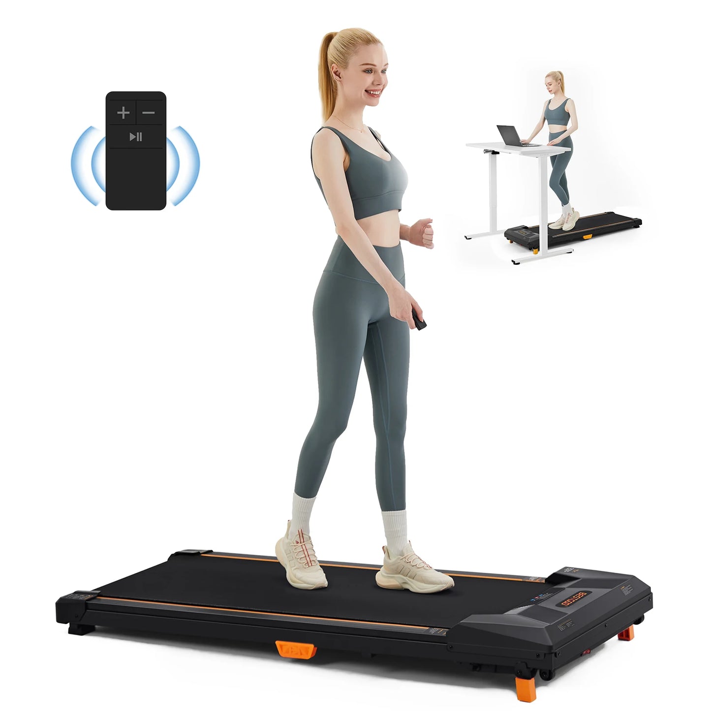 Under Desk Treadmill Incline Walking Pad Portable Home Use