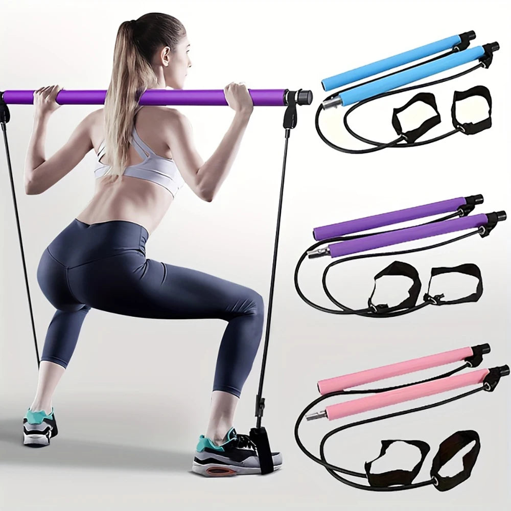 NONED Pilates Bar With Resistance Bands For Yoga And Pilates