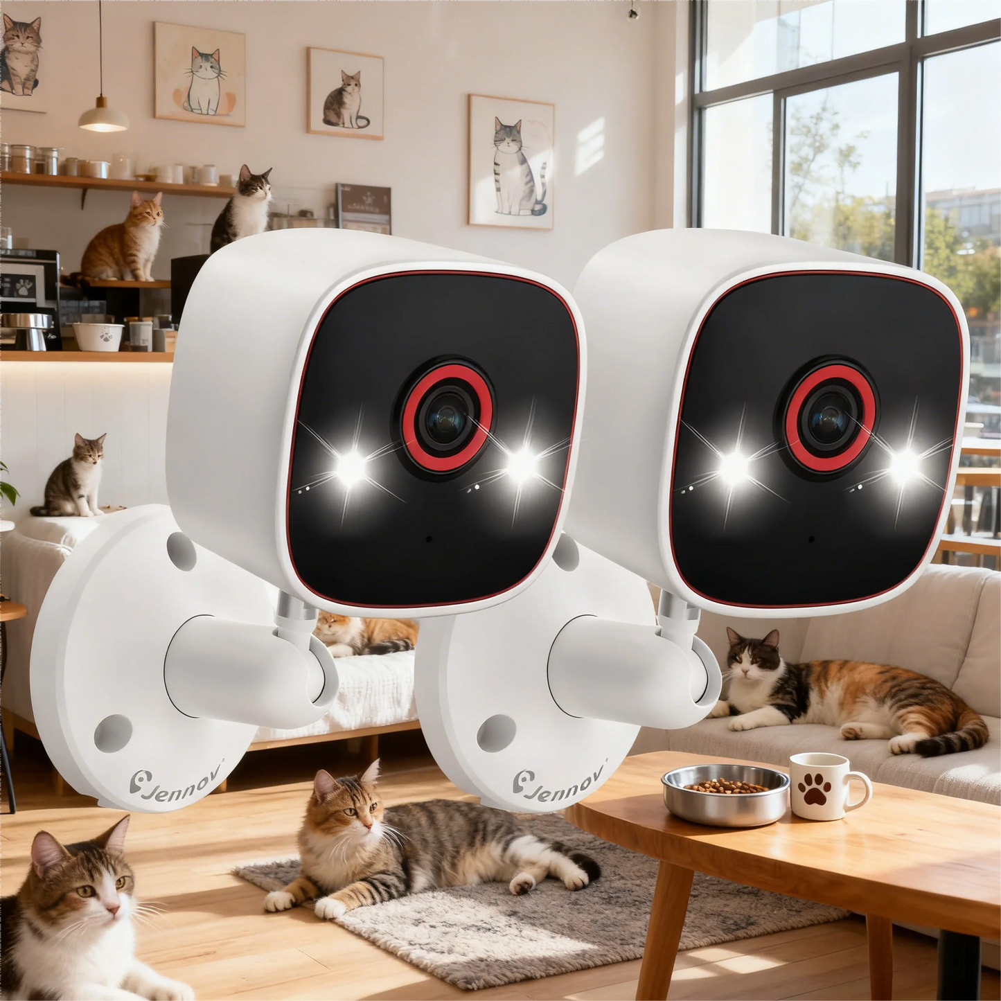 Jennov 2K HD Wireless Security Camera Indoor Outdoor 2.4G WiFi