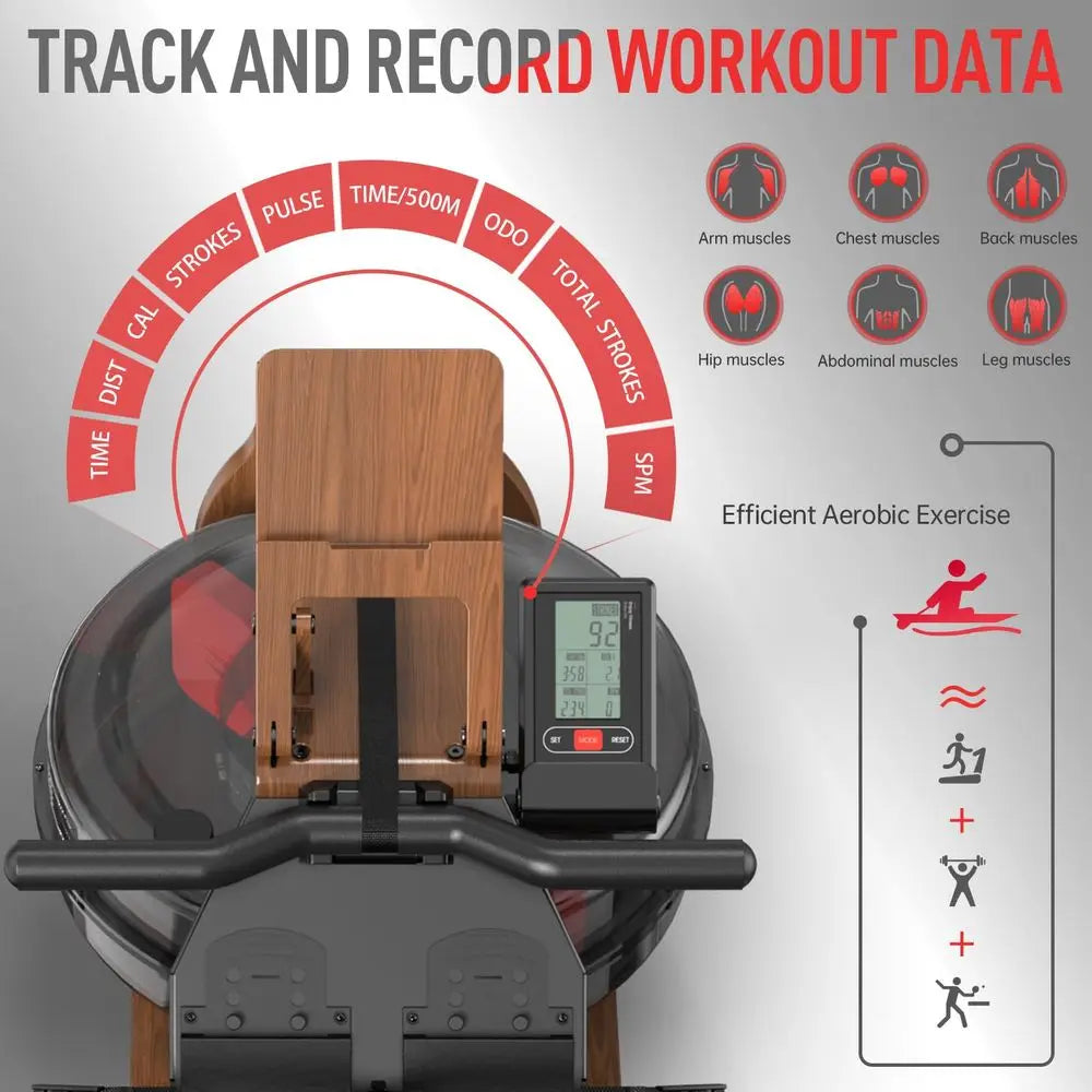 YTYIN Water Rowing Machine For Home With 400 Lbs Capacity