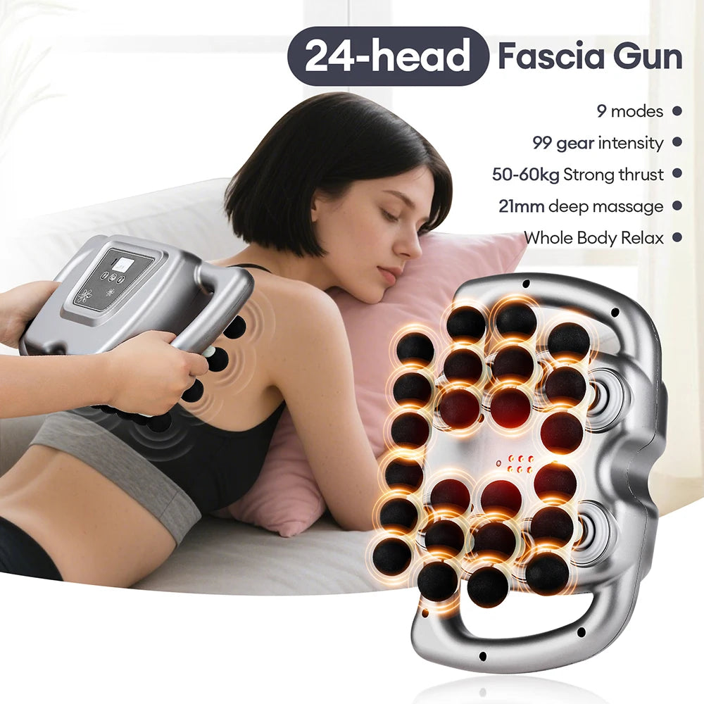 Foreverlily 24 Head Fascia Gun 9 Modes Body Massager