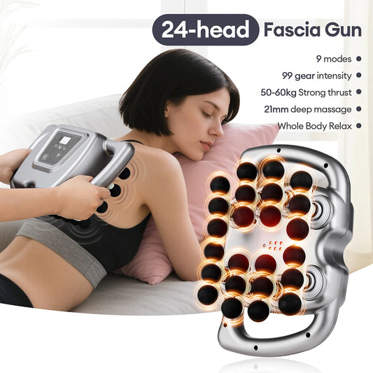 Foreverlily 24 Head Fascia Gun 9 Modes Body Massager