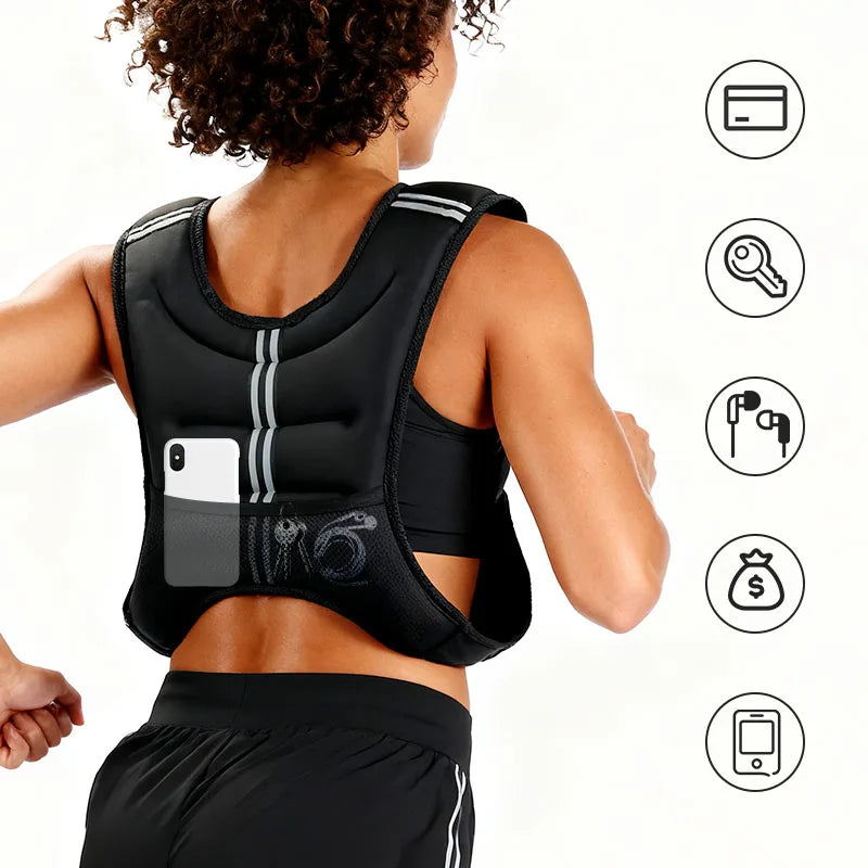 Reflective Stripe Weight Vest for Workout, Running and Fitness Training