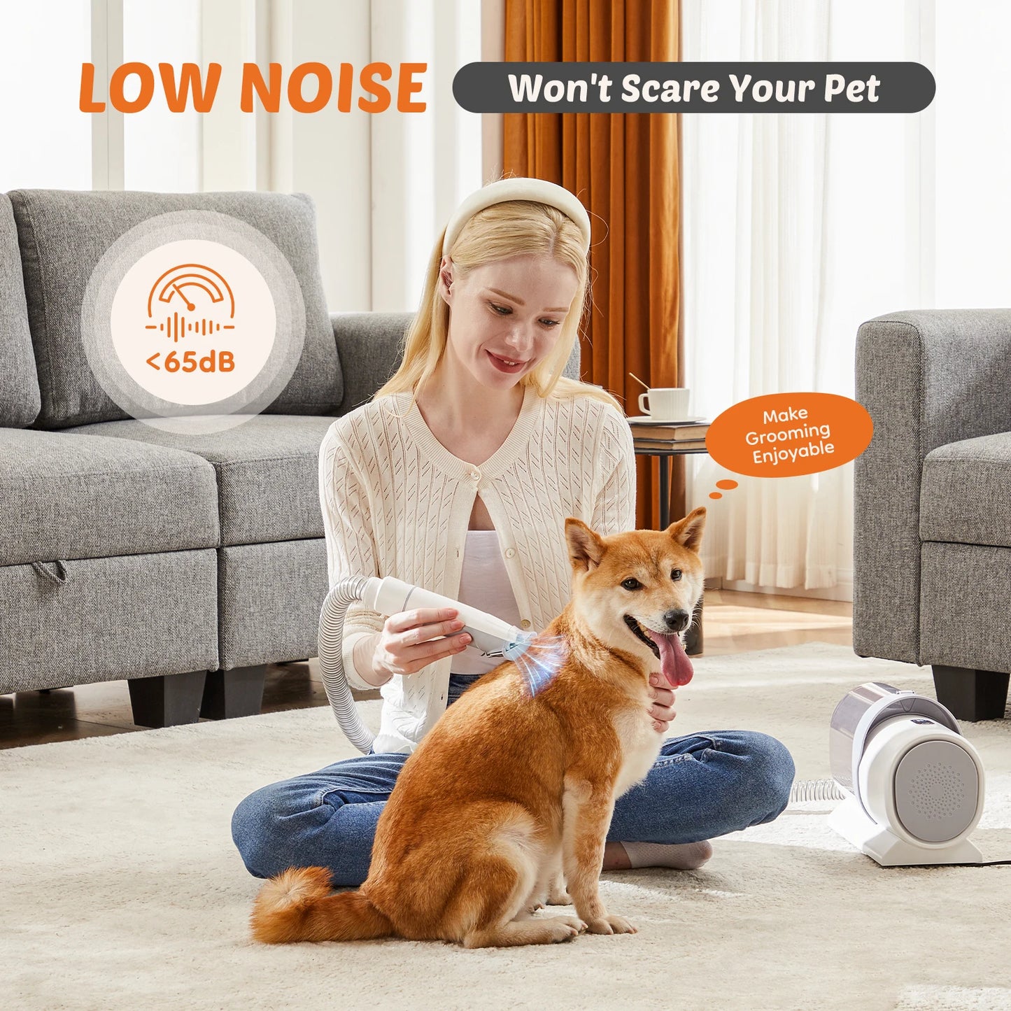 JHK Pet Grooming Vacuum Kit With Cordless Clippers For Cats
