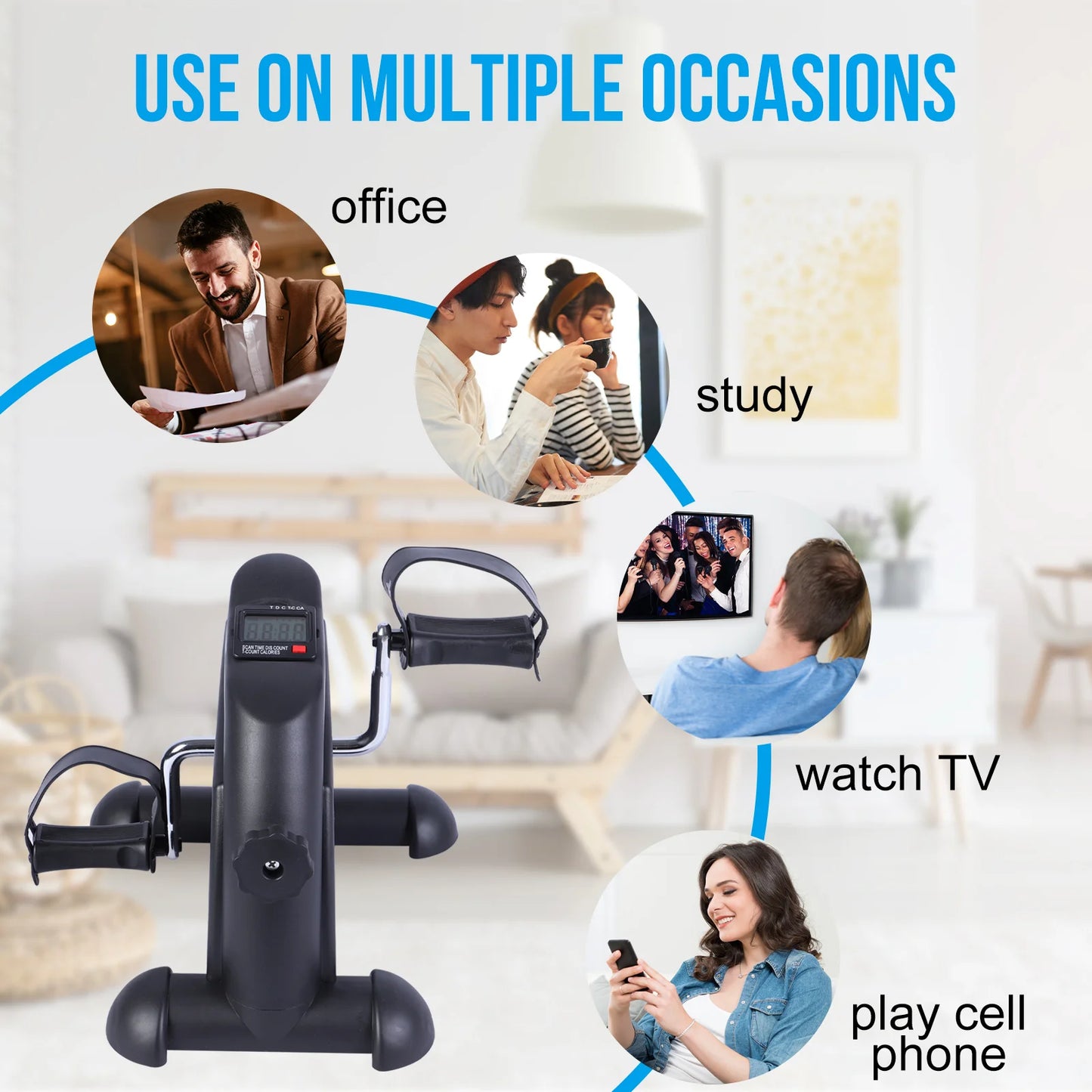 Mini Pedal Exercise Bike Under Desk Trainer For Home Office