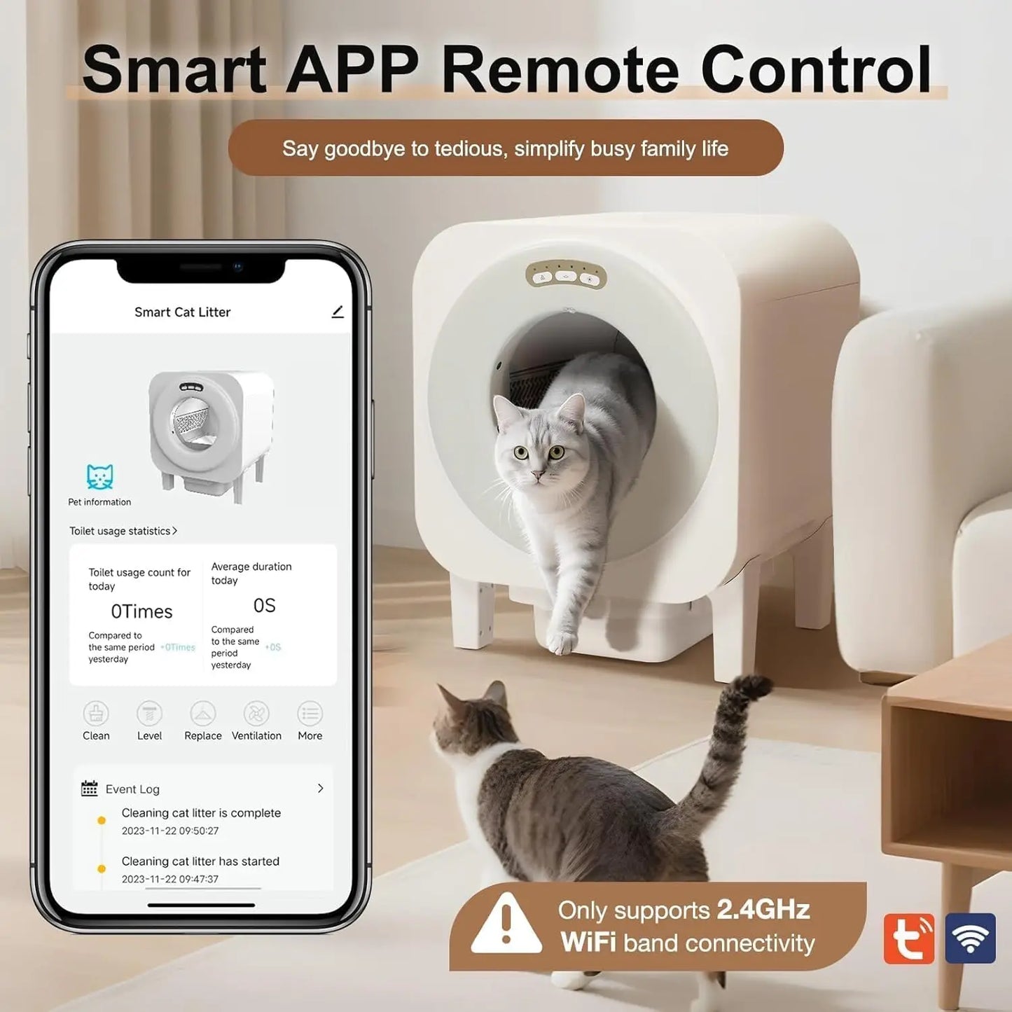 Automated Self Cleaning Litter Box For Multiple Cats