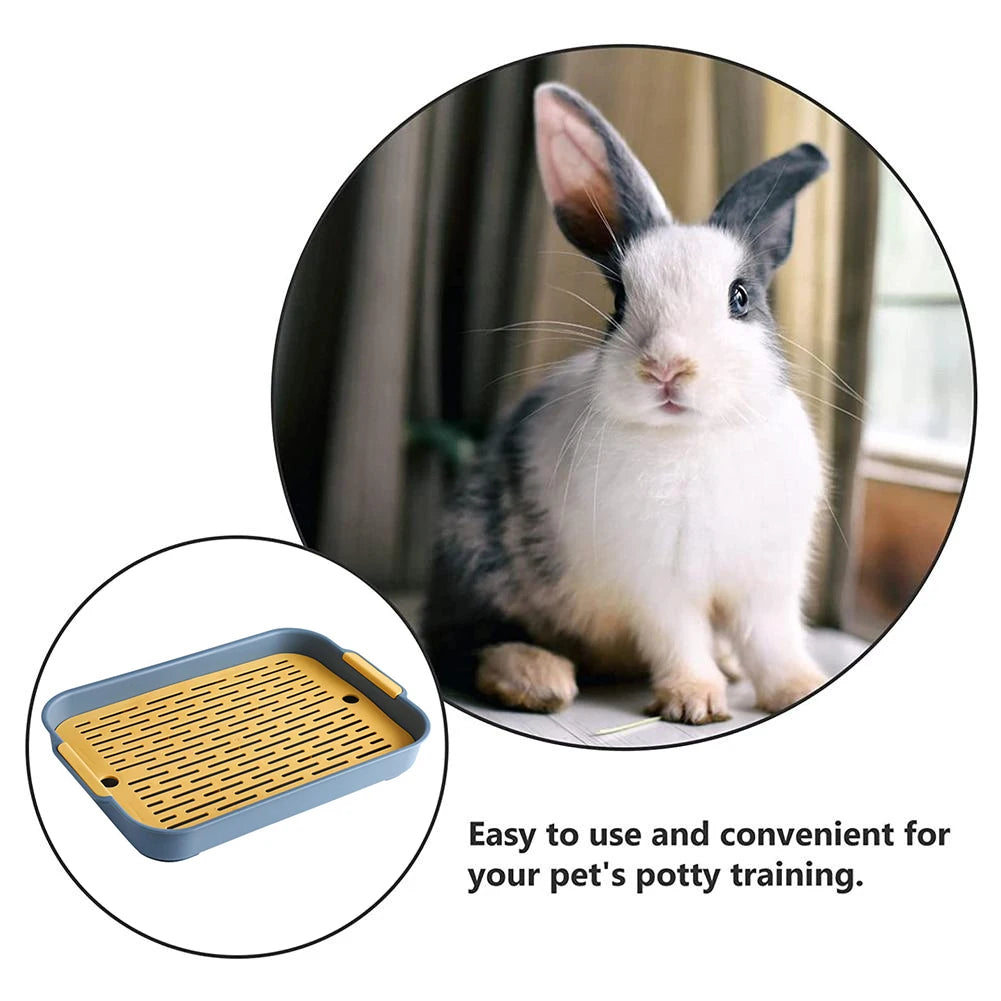 Rabbit Litter Box For Small Pets Durable Plastic Corner Tray