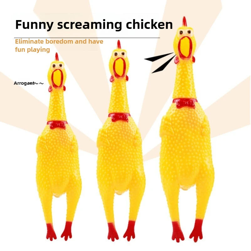 DKSTINYE Squeaky Screaming Chicken Durable Rubber Toy For Dogs