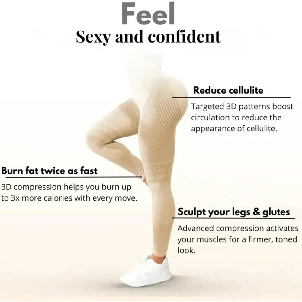 Anti Cellulite Leggings High Waist Butt Lift For Gym Workout
