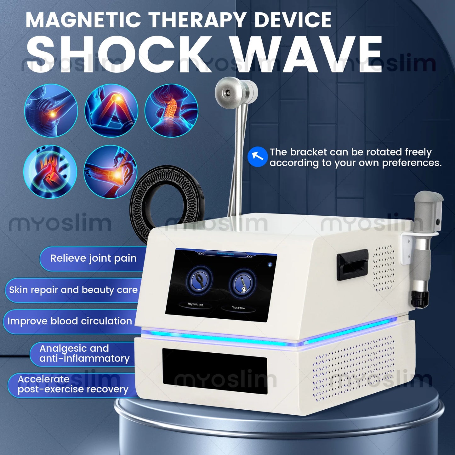 Myoslim Portable 2 In 1 Magnetic Physiotherapy Machine Pain Relief