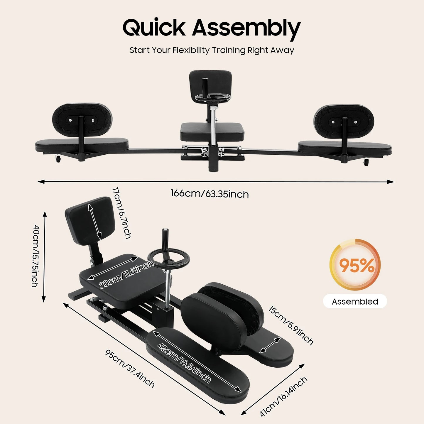 Leg Stretcher Heavy Duty 220lbs Capacity for Flexibility Training
