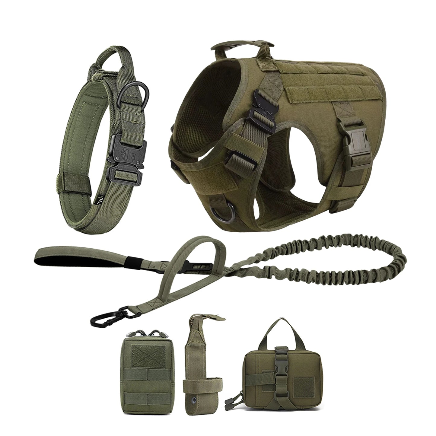 Tactical Dog Harness Vest With Molle Pouches For German Shepherd Training